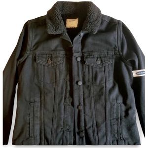NWT Black denim Sherpa lined jacket
